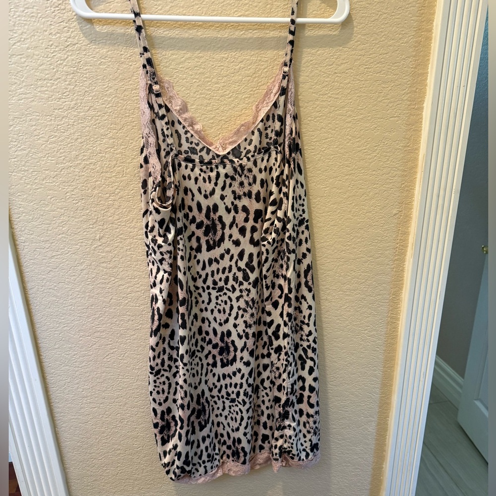 Leopard Print Lace Trim Chemise - PAIR WITH ROBE!